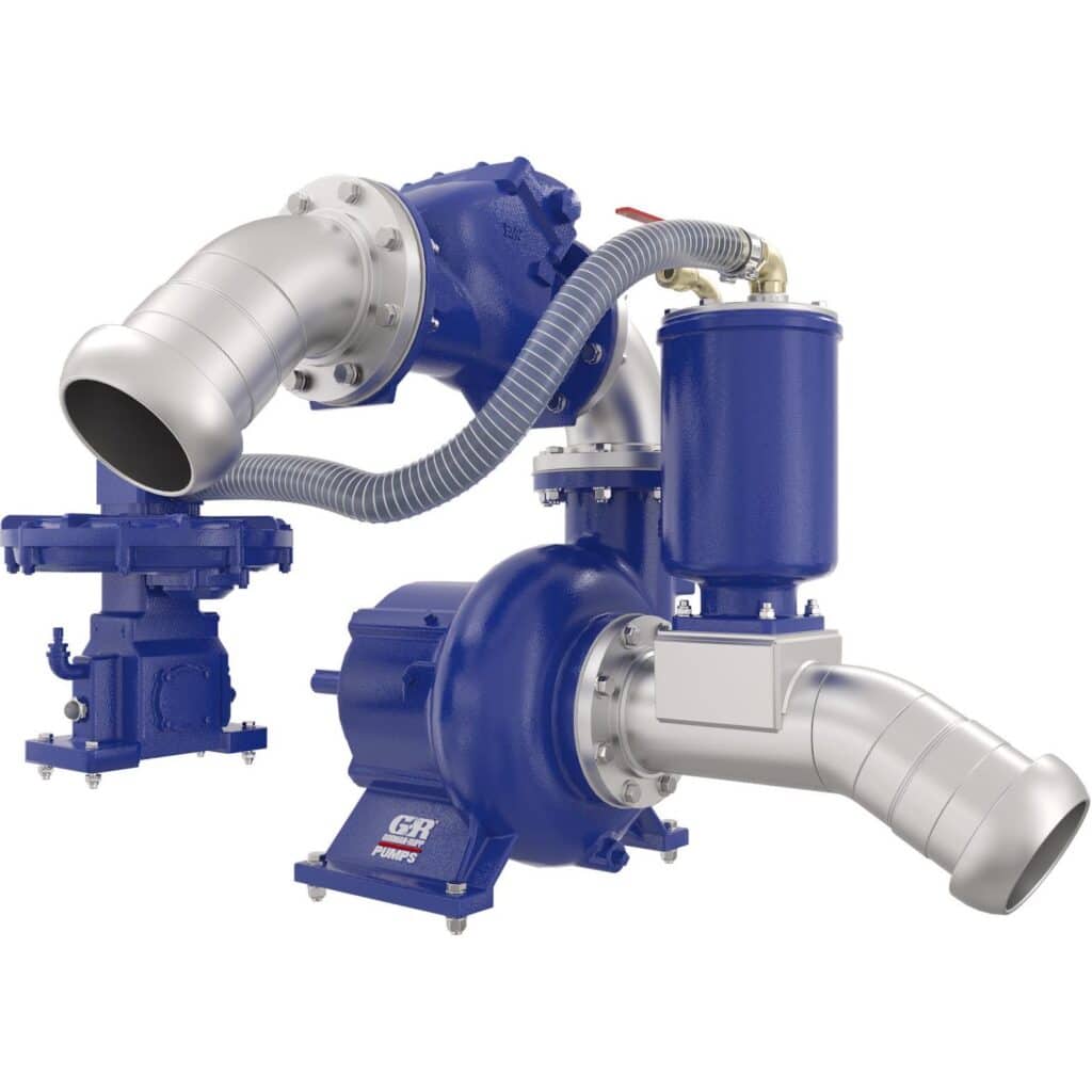 PAV Series droog zelfaanzuigende pomp die probleemloos grote vaste stoffen verwerkt.